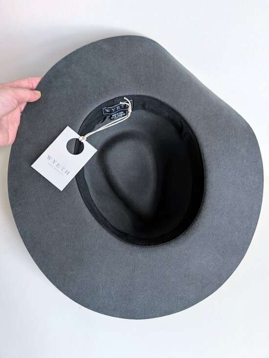 Wyeth River Charcoal Grey Wool Fedora Hat OS NWT main image 8